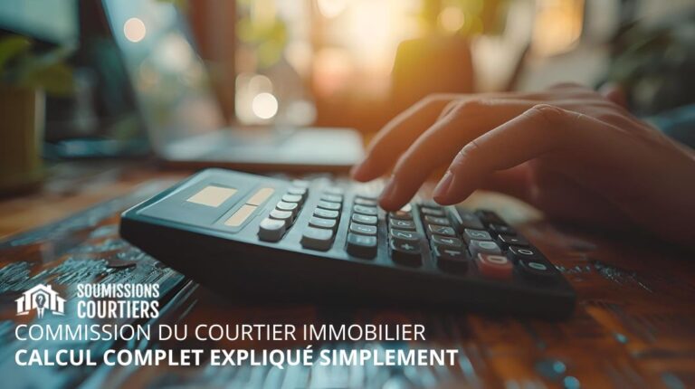 commission courtier immobilier calcul complet explique simplement